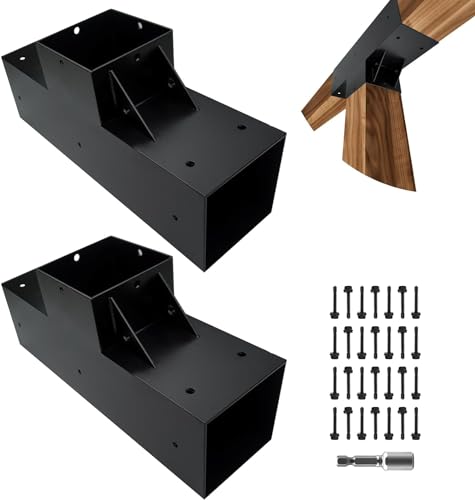 Image of 3-Way T-Shaped Pergola Brackets Kit,Woodwork Brackets with Screws for 4x4(Actual:3.5 inchx3.5 inch) Wood Beams for Patio Pergola,Log Cabins,Gazebo W /Hardware (2Pack)