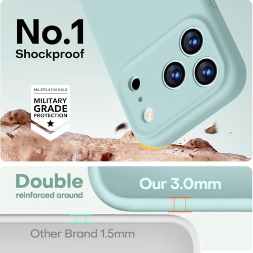 Image of LOVE 3000 Designed for iPhone 17 Pro Max Case, Premium Silicone [Compatible with Magsafe][Soft Anti-Scratch Microfiber Lining] Shockproof Protective Phone Case for Men Women 6.9 inch, Mint
