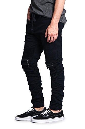 Zipper Knee Biker Twill Jogger Pants2