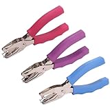 Craftinova 1 Hole Punch, 1/4 inch of Single Whole Punch,with Soft Grip Handles, with 6 Sheet Capacity, Perfect for Home Office School Supplies, can be Used for Labels and Greeting Cards,3 PCS