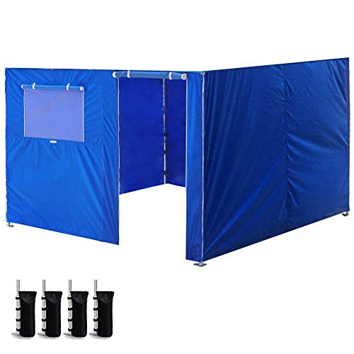 KINGDUO 10 x 10" Enclosure Zipper Side Walls Kit Panels For EZ Up Canopy Gazebo Tent-Blue