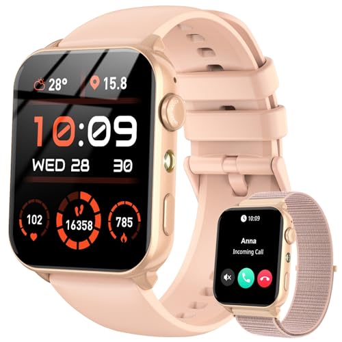 IOWODO Reloj Inteligente Hombre Mujer, Smartwatch Mujer con 2 Correas,1.91' Reloj Deporte con Funciún...