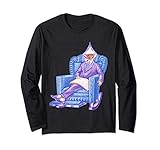 Darwin monkey dad father in an recliner chair evolve devolve Long Sleeve T-Shirt