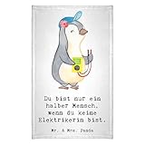 Mr. & Mrs. Panda Gäste Handtuch Elektrikerin Herz - Geschenk, Sport Handtuch, Gesellenprüfung, Elektroinstallateurin, Elektrotechnikerin, Ausbildung,