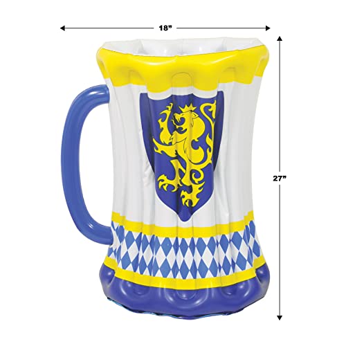 Beistle 27" X 18" Inflatable Oktoberfest Beer Stein Mug Cooler Beverage Holder For German Theme Party Decorations, Holds Approx. 48 12-Ounce Cans #TOP1