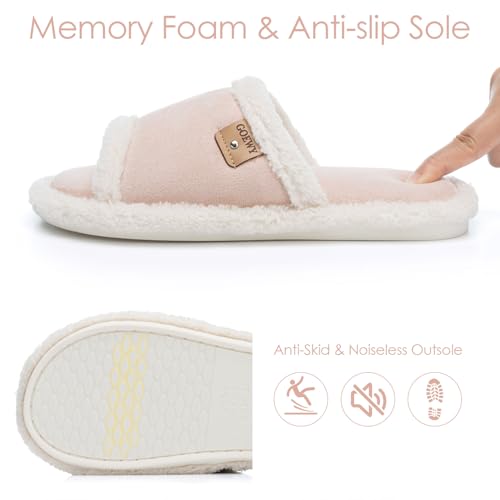 Image of GOEWY Cross Band Slippers for Women with Cozy Memory Foam Machine Washable