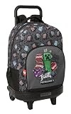 MINECRAFT GRAFFITI - Mochila Grande con Ruedas, Compacta, Extraíble, Ideal para Niños de Diferentes Edades, Cómoda y Versátil, Calidad y Resistencia, 33x22x45 cm