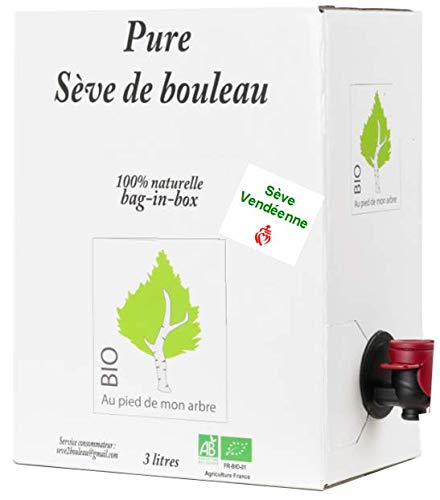 SEVE DE BOULEAU BIO de qualité Vendée bag-in-box 3L (soit 6,65 € le 1/2 L)