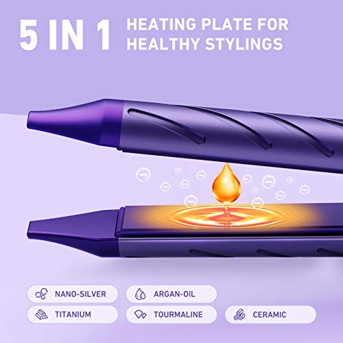 ELLESYE Hair Straightener and Curler 2 in 1 15S Superfast Heat up,13 Temperatures Ceramic Flat Iron for Hair with Negative Ions Hair Iron Straightener
