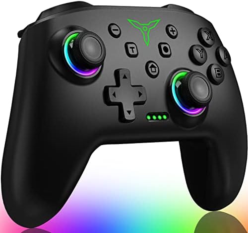 Switch Controller, Wireless Switch Controller Compatible with Switch Controller/Swicth 2/Switch Lite/OLED, Wireless Switch Controllers Work with iOS/Android/PC with RGB Light, Programmable, TURBO & Wakeup