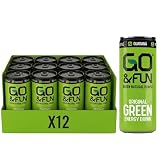Go&Fun Green Energy Drink Original – 12 Lattine da 250 ml – Con Guaranà, Ginseng, Tè Verde e Maté – Senza Taurina, Glutine e Conservanti