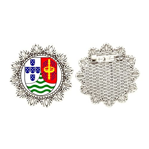 Broche de flor de Santo Tomé plata joya botánica mediana mujer