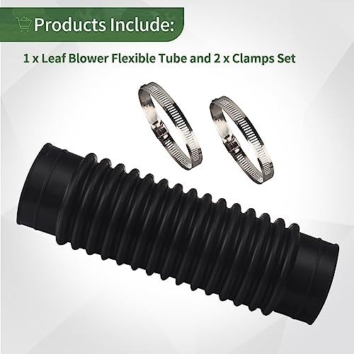 KitchenKipper E164000000 / E164000130 Leaf Blower Flexible Tube & V495000430 Clamp Set Compatibility with Echo Flex Tube Backpack Blowers, Fits Models PB-403, PB-265L, PB-265LN, PB-620ST