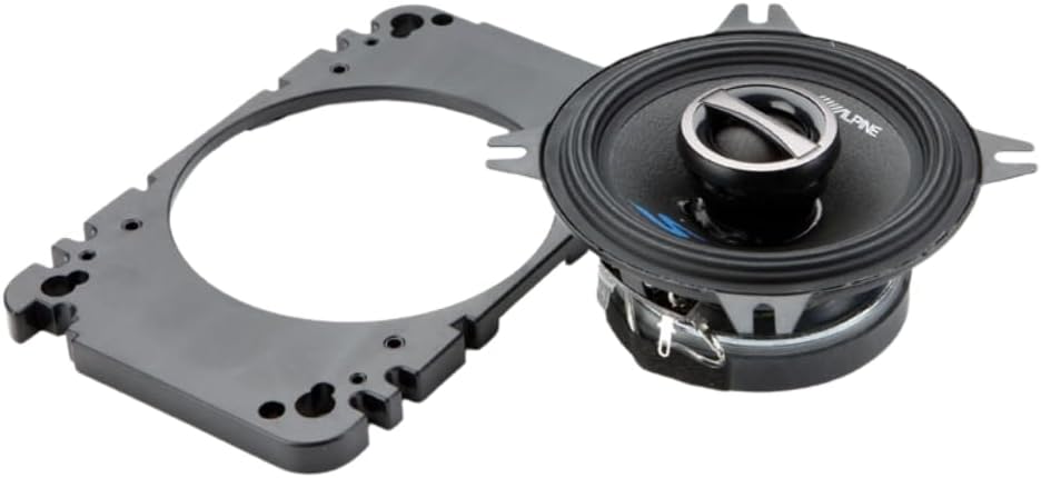 Alpine S-S40 S-Series 4-inch Coaxial 2-Way Speakers (pair) - Contains 4x6" Adapter Plate