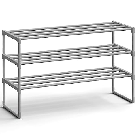 Songmics Home SONGMICS Shoe Rack, 3-Tier Shoe Organizer, Metal Storage Shelf — $17.99 (10% off)