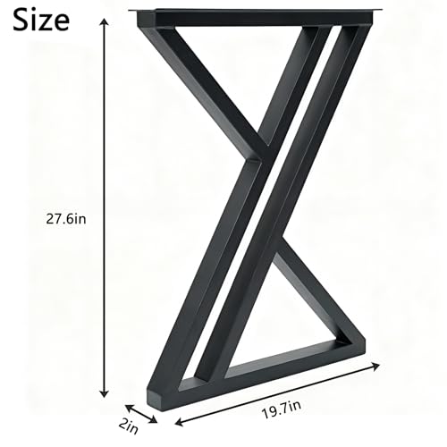LBSLMJB 28 Inch High Triangular Shaped Metal Table Legs, Modern Cast Iron Welded Desk Legs, Metal Home DIY Project for Nightstand, Coffee Table, Desk, etc. with Adjustable Floor Protector, Black 2PCS by LBSLMJB - Image 2
