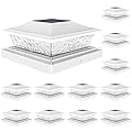 VOLISUN Solar Post Cap Lights Outdoor 4x4/6x6 Wooden/Vinyl Fence Cap Lights for Patio/Garden,Warm White with 2 Lighting Modes Waterproof,ABS Shell Lens White (12 Pack)