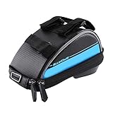 MMABEUTF wasserdichte Außenrahmen-Handyhaltertasche, Rohr-Lenkertasche, 3 Farben, geeignet für Mobiltelefone mit 5,5 Zoll und kleinerem Touchscreen (Blau)