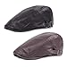 Produktbild RoadLoo Herren Baskenmütze, 2 StückeBarett Cap Einstellbar Schiebermütze Newsboy Flat Cap Beret Schirmmütze Flatcap Atmungsaktiv Sportmütze Cap für Sommer Herbst Herren Alltagsleben Accessoires