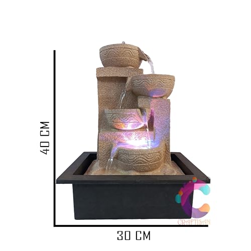 Image of Decorative Table Top Water Fountain for Home Decor /Office /Indoor & Outdoor /Garden /Puja Room /Vaastu (C-025)