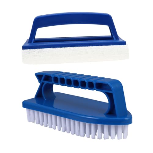 HAKIDZEL Swimming Pool Brush Set 2-Piece Plastic Cleaning Brush Kit for Tiles Gaps Corners Easy to Use Durable Efficient