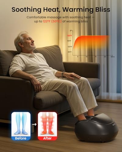 RENPHO Fußmassagegerät 2026 Aktualisiert, Shiatsu Fussmassagegerät Elektrisch Testsieger mit Wärme, Fernbedienung, Kneten, Rollen und Luftkompression, Massagegerät für Füße, Muttertagsgeschenk 3