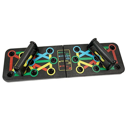 Yogafit – Portable Push Up Board System, 14-in-1 Body Building Exercise Tools Workout Push Up Stands, Push Up Workout Board Training System for Men Women Home Fitness Training , plastic (BLACK)