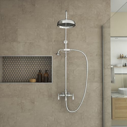 Image of Abbey 10 x 34 1 /2 Shower Faucet Set with Handshower, Chrome