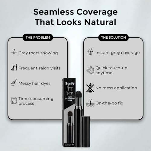 Image of Sanfe Quick Fix Hair & Eyebrow Touch-Up Kit | Powder Stick For Thinning Hair, Bald Spots & Root | Hairline Contouring | Waterproof | Gray & Thin Hair For Women & Men