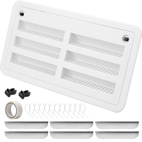 RVGUARD RV Refrigerator Lower/Upper Mount Vent 20-3/4W x 10-3/4H RV Refrigerator Vent Cover Replacement White with Screen for Camper Trailer