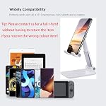 NOZEWOWA Support de téléphone portable pliable pour bureau, Support de téléphones réglables en angle de hauteur, Support portable de téléphone cellulaire compatible avec iPhone 16 15 14 Pro Max Plus, 13 Pro Max Mini