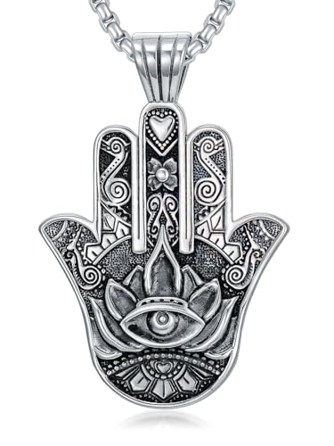 Seiyang Buddhism Neckalce 925 Sterling Silver Om Lotus Pendant Jewelry for Men Women With 2.5mm 22+2 IN Rolo Chain (with Gift Box)