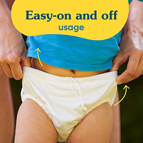 Charlie Banana Reusable Swim Diaper, Washable, Adjustable Drawstring for Baby Girls Boys, Soft and Snug Waterproof Fit to Prevent Leaks - The Whale on White, Size L (22-34 lbs) - Thumbnail 7
