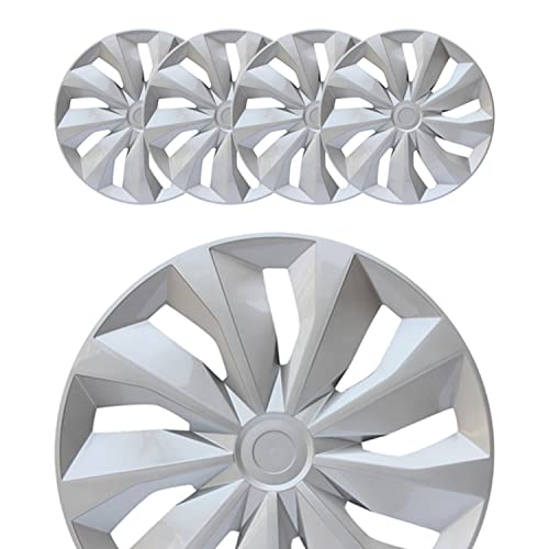Image of Hubcap Wheel Cover Replacement R14 Hub Caps Universal-Fit Steel Wheel Rim Cover ABS Material Exterior Accessories for Car Truck SUV -Set of 4(14-inch,Silver)