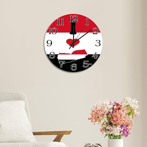 Horloge murale drapeau du Yémen, cadeau idéal pour ami étranger - 6
