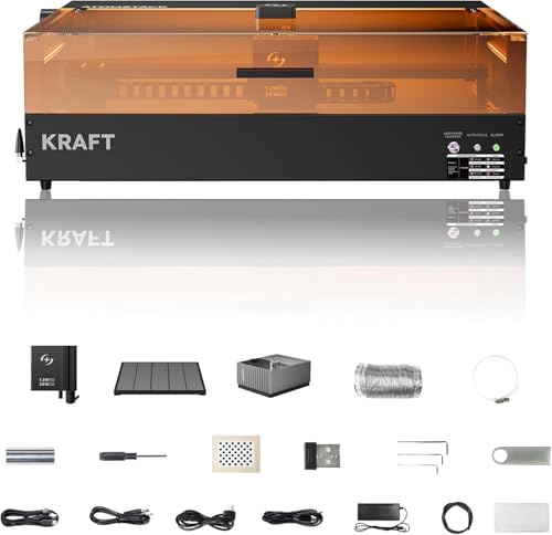 ATOMSTACK Kraft Laser Cutter and Laser Engraver Machine with Enclosure - 40 W Diode - Engrave Wood, Metal, Jewelry, Cardboard, Leather, Stone, Cups, Acrylic - Air Assist