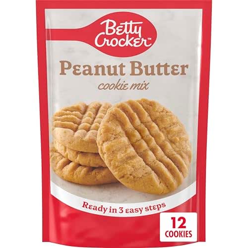 Betty Crocker Peanut Butter Cookie Mix, Makes twelve (12) 2-inch