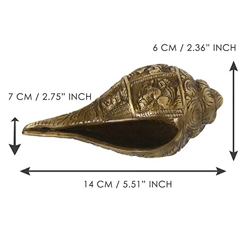 Image of eCraftIndia Brass Auspicious Lord Ganesha Shankh (BGO905)