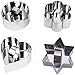 Pack of 4 Stainless Steel Cake Molds Cake Cutters Dessert Cake Rings Molds with Press Set