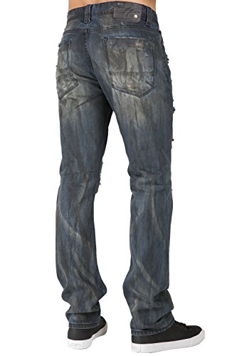 Level 7 Men's Premium Denim Jeans Slim Straight Handcrafted Artisan Wash2