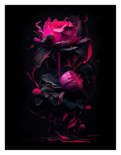 Tableau d'art mural pour décoration de salon, affiche rose 50x70