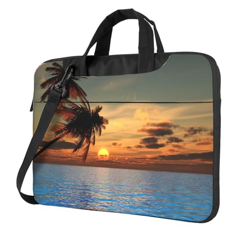 Bolsa para laptop Sunset Palm Tree protege tu ordenador de golpes con correa acolchada