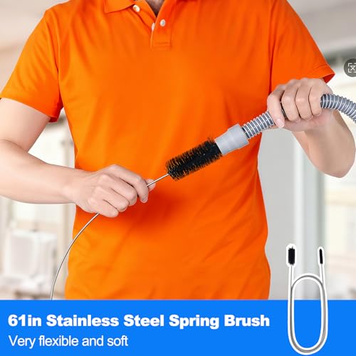 P Trap Cleaner,3 IN 1 P Trap Brush for Shower Kitchen Sink Bath Tub Bathroom,Including 20 Inch Snake Clog Remover,61 Inch Flexible Wire Brush,18 Incn All Bristle Brush