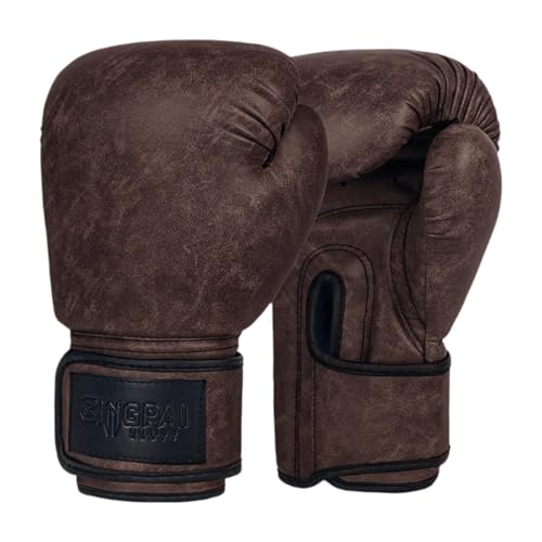 Boxing Gloves for Men Women Punching Gloves Comfortable Boxing Training Gloves Sparring Gloves for Workout Home Gym Muay Thai, Dark Brown 12oz