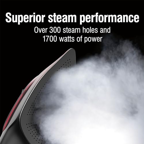 CHI Steam Iron for Clothes with Vertical Steam Burst, 1700 Watts, Black | Lava Infused Ceramic Soleplate, 300+ Steam Holes, 3-Way Auto Shutoff, XL 10" Cord - Image 4