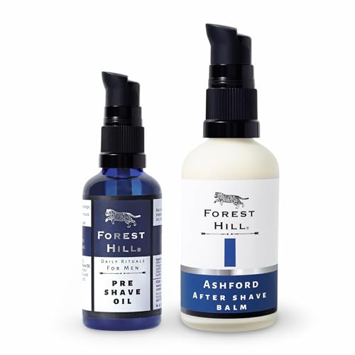 Image of Forest Hill Pre and Post Shave Combo Pack For Men, Easy Shave, Reduces Irritation & Razor Burns, Alcohol Free After Shave Balm For Softening & Moisturizing For All Skin Types