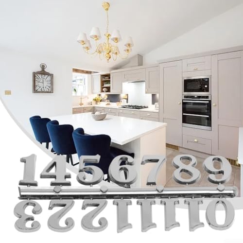 Gör-det-själv-reservdelar för väggklockor inklusive romerska siffror och kvartsnål för personlig skapelse (silver arabiska siffror)