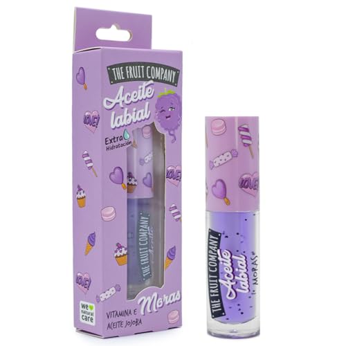 The Fruit Company Aceite Labial MORAS Fórmula Extra Hidratante 3,6ml Aceite de Jojoba Vitamina E Protege Todo el Día Formula Vegana Cruelty Free
