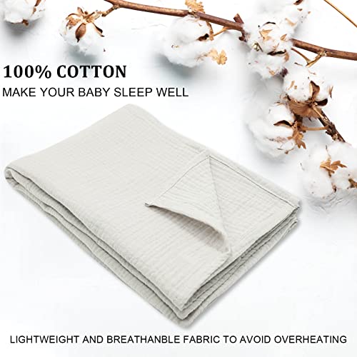 Baby Muslin Swaddle Blanket 3 Pack, Cotton Soft Silky Newborn Swaddle Wrap, Unisex Solid Color Receiving Blanket For Baby Boys And Girls, Flesh Pink Creamy White Gray #TOP1