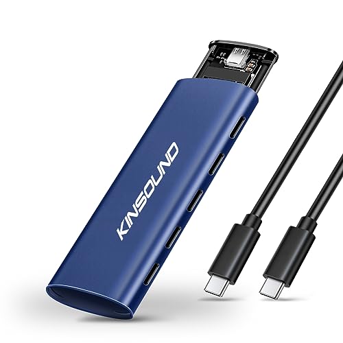 Image of Kinsound M.2 NVMe SSD Enclosure Adapter Tool-Free,Aluminum 10Gbps USB C External Portable NVMe M.2 Enclosure USB 3.1 Gen2 Thunderbolt 3 Support UASP Trim for PCIe M B+M Keys Size 2230 /2242 /2260 /2280